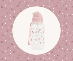 Botella Plástico Leaves Pink Personalizable
