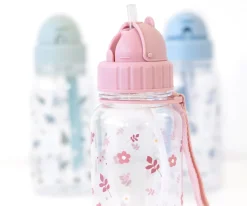 Botella Plástico Leaves Pink Personalizable