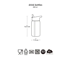 Botella Tritán con Pajita Corazones 450ml