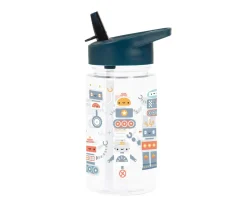 Botella Tritán con Pajita Robots 450ml