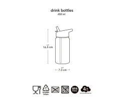Botella Tritán con Pajita Robots 450ml