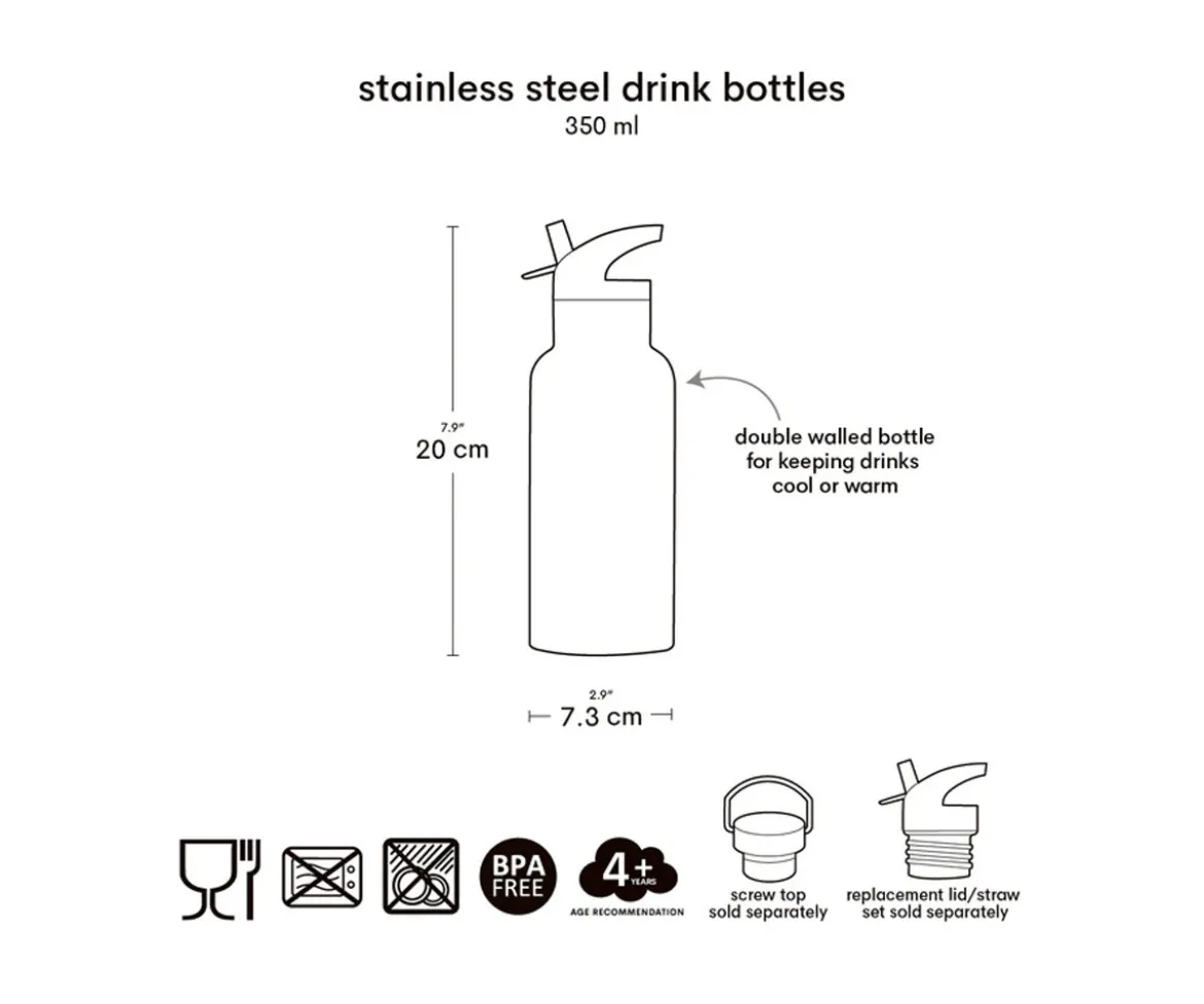Botella Térmica Acero Corazones 350ml