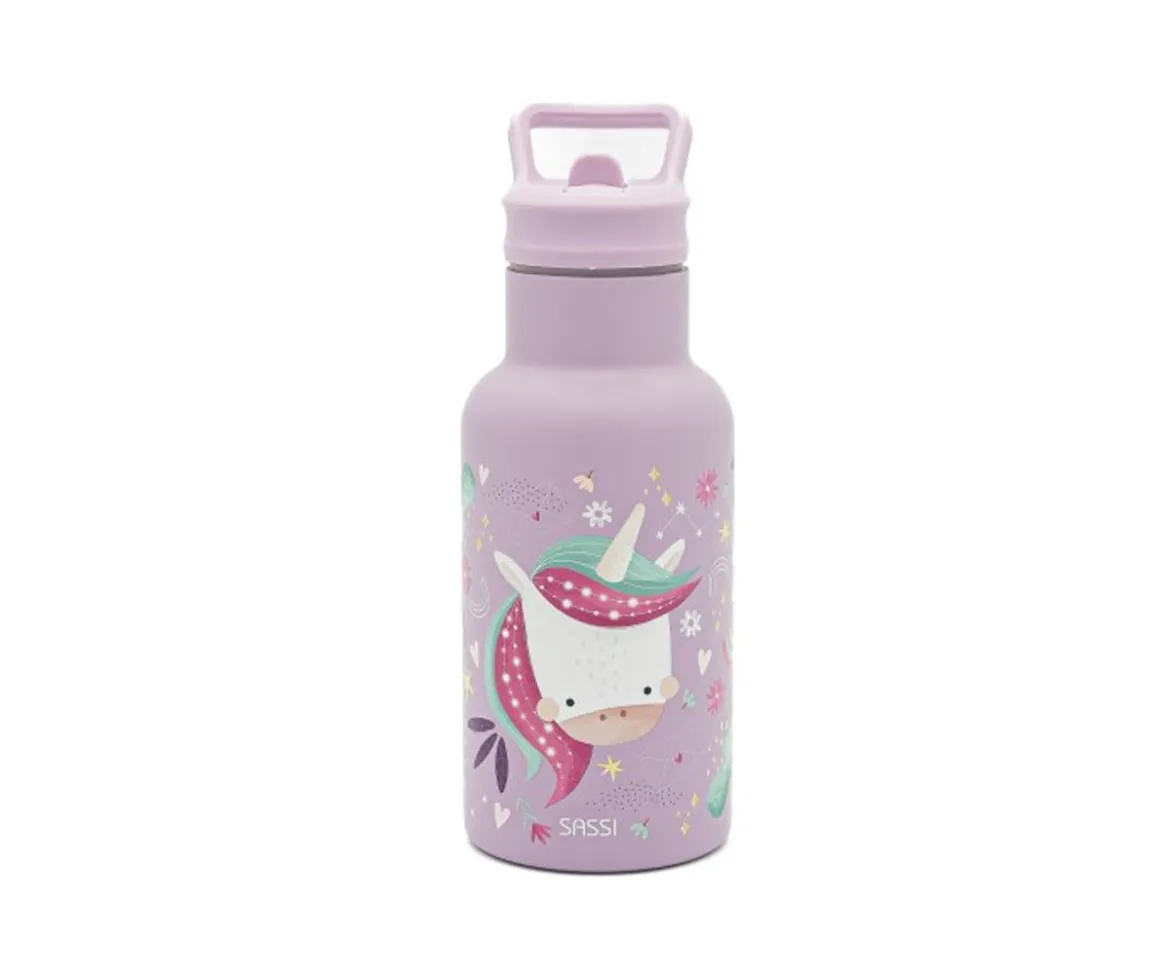 Botella Térmica con Pajita Unicornio 350ml