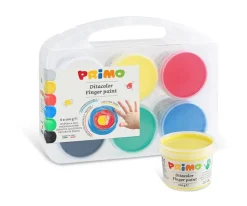 6 Botes de Pintura para Dedos con Maletín
