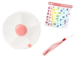 Caja Almuerzo Snack Spinner Flip, Correa de Mano y Hoja de Pegatinas Coral Pink