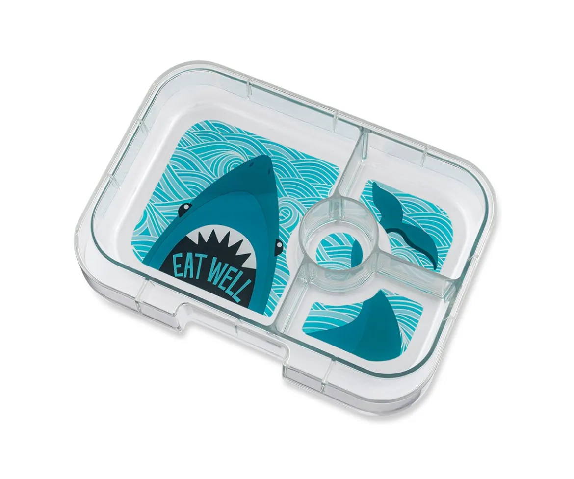 Caja Almuerzo Yumbox Panino Azul True Tiburón 4 Compartimentos