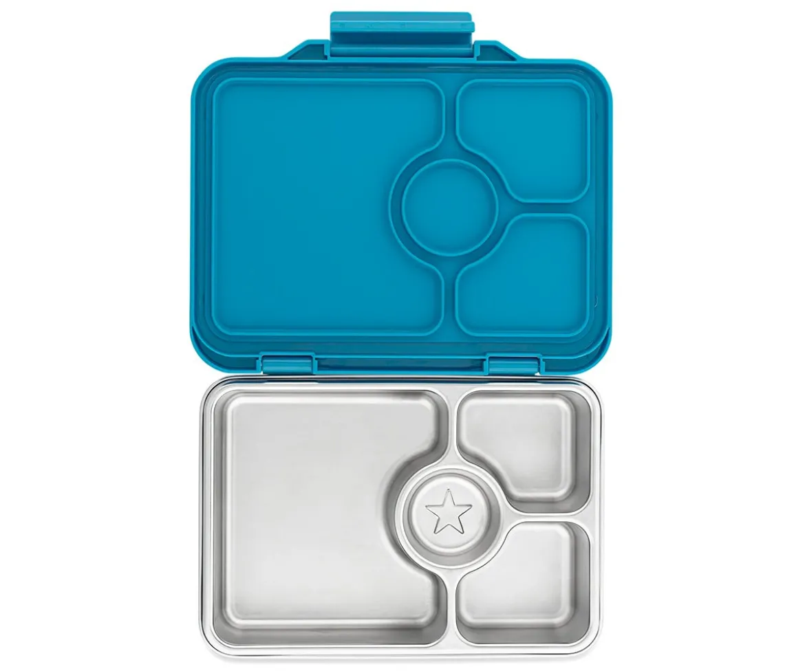 Caja Almuerzo Yumbox Pret Acero Normandy Blue 4 Compartimentos