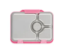 Caja Almuerzo Yumbox Pret Acero Rosa 4 Compartimentos