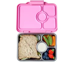 Caja Almuerzo Yumbox Pret Acero Rosa 4 Compartimentos