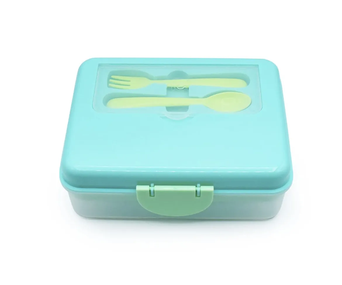 Caja Bento 2 Niveles Blue Mint Lime