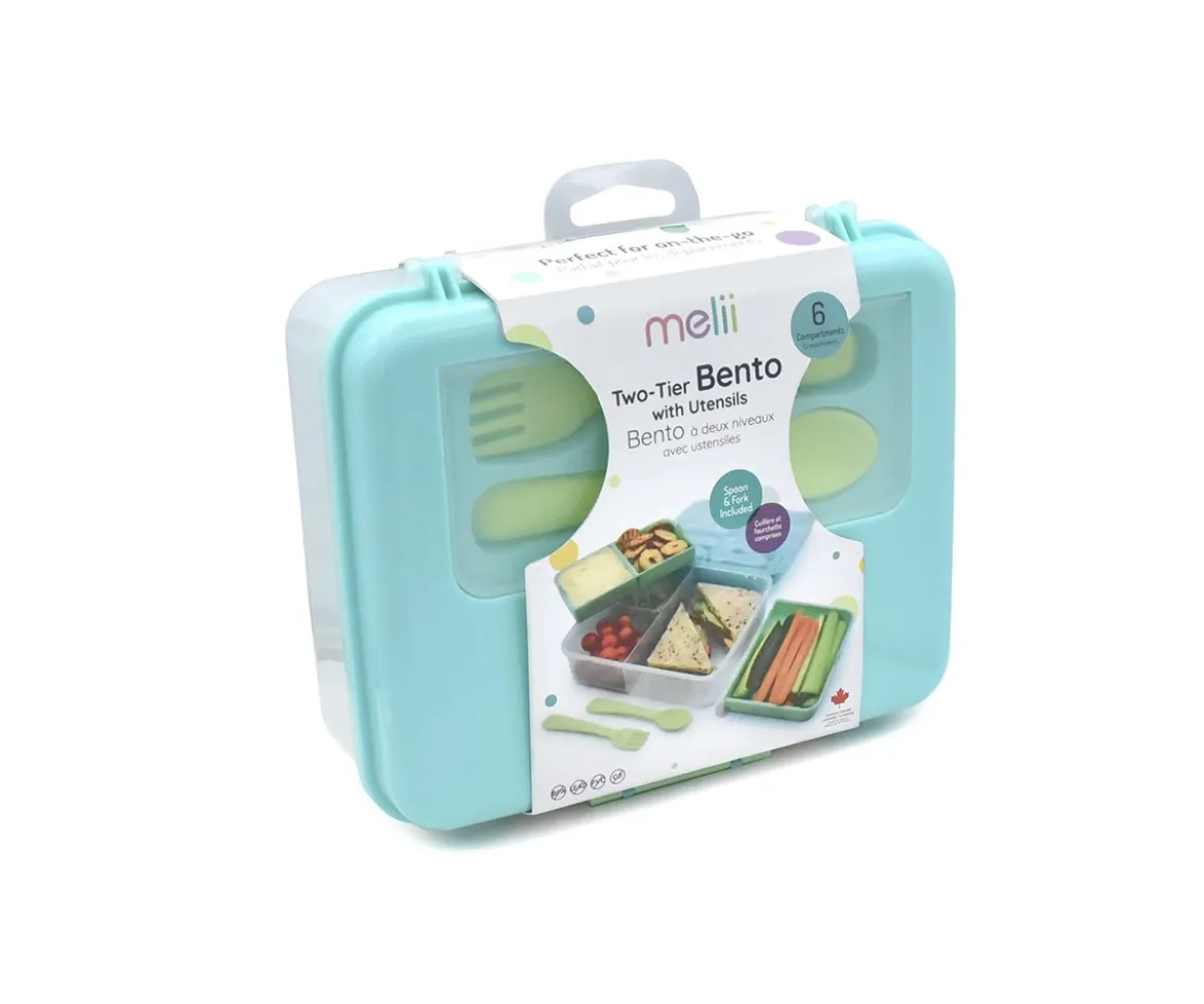 Caja Bento 2 Niveles Blue Mint Lime