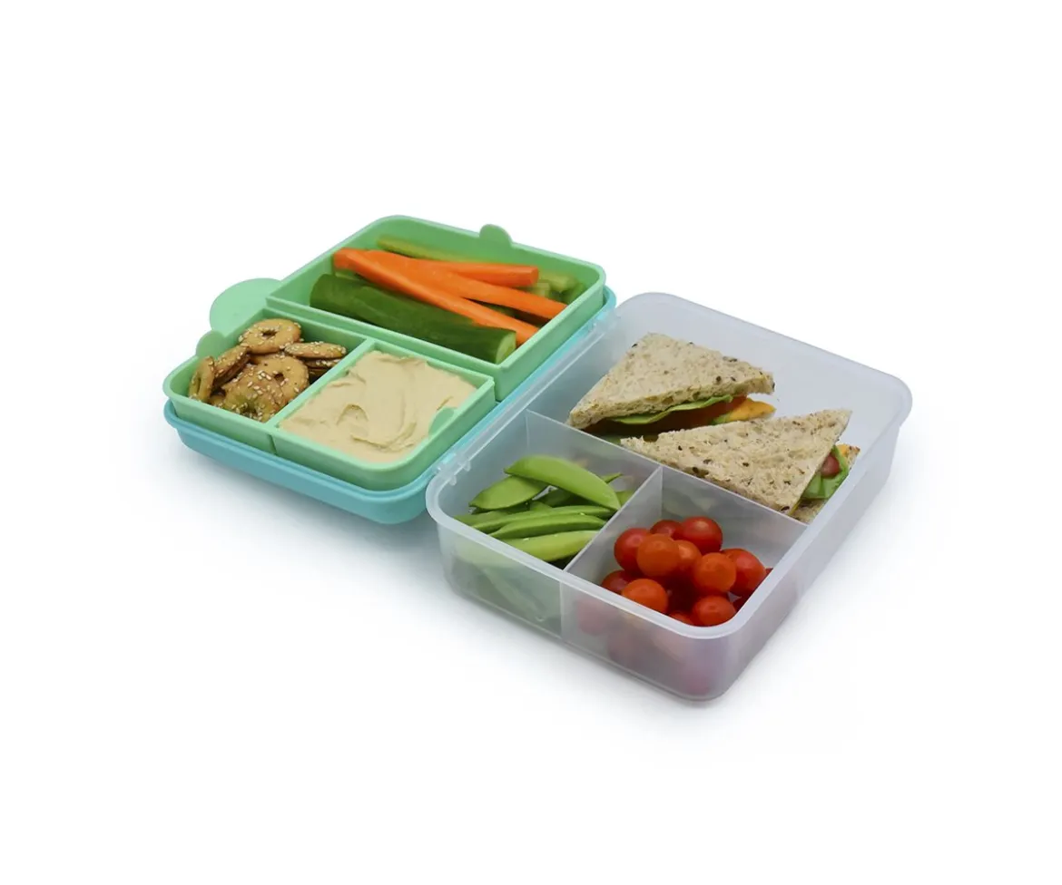 Caja Bento 2 Niveles Blue Mint Lime