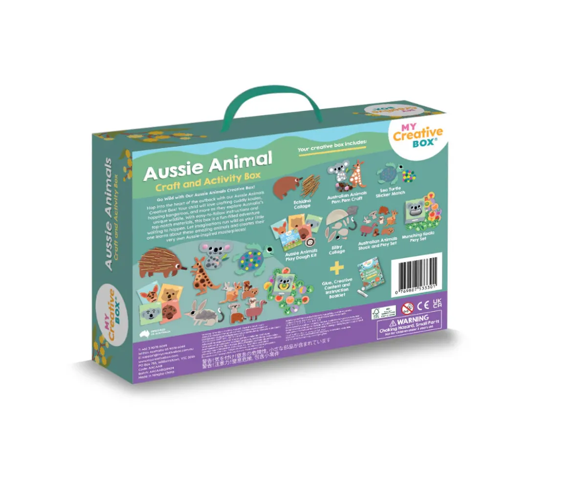 Caja de Actividades Sensoriales con Collage Aussie Animals