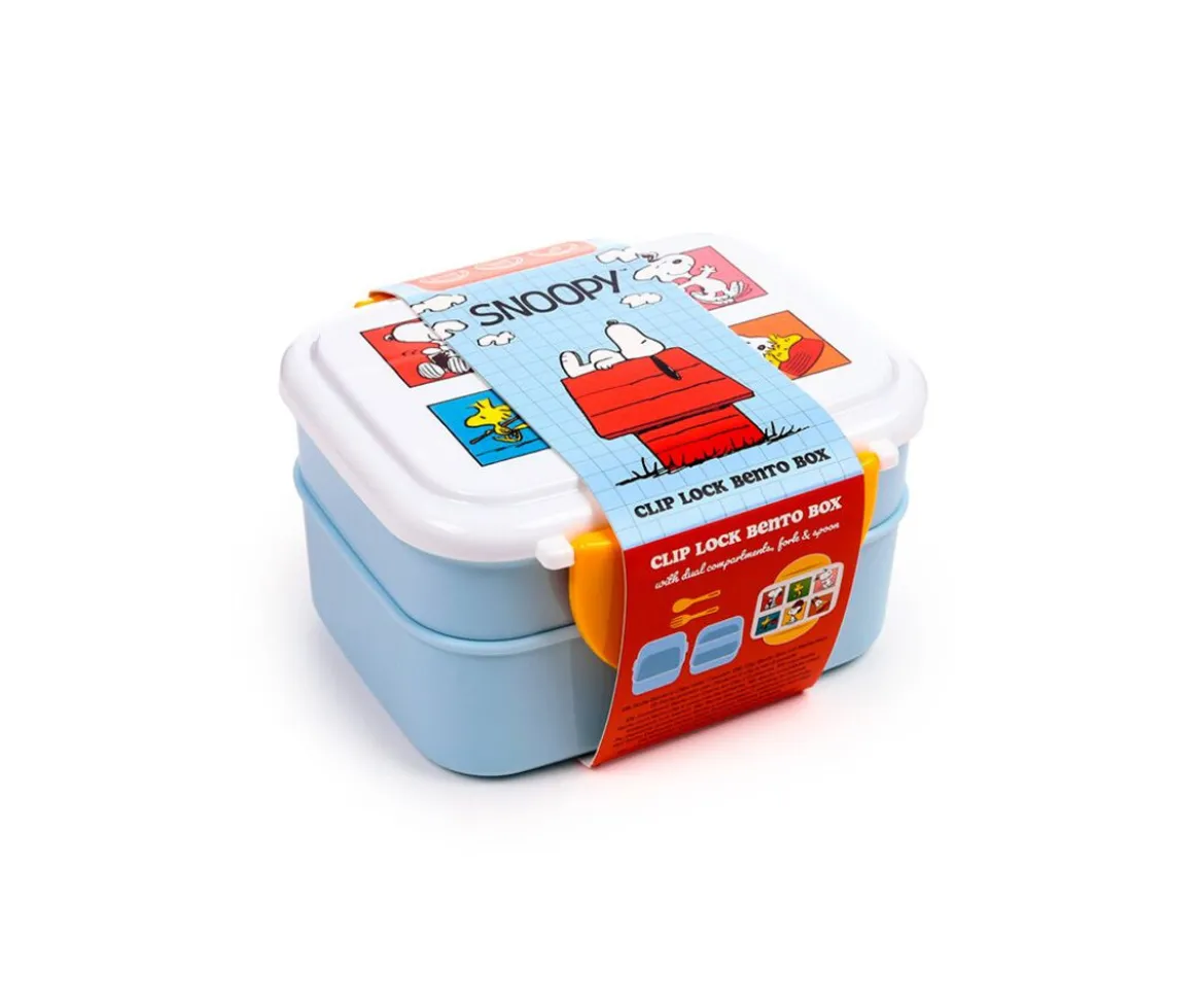 Caja de Almuerzo Bento con Cubiertos Snoopy Peanuts