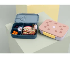Caja de Almuerzo Compartimentos Bento Pattern Party Blue/Green