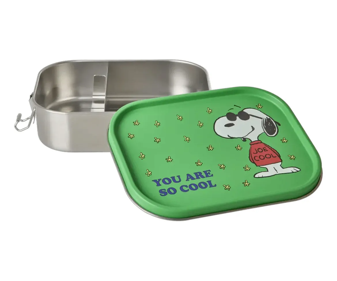 Caja de Almuerzo Grande Acero Inoxidable Snoopy Green