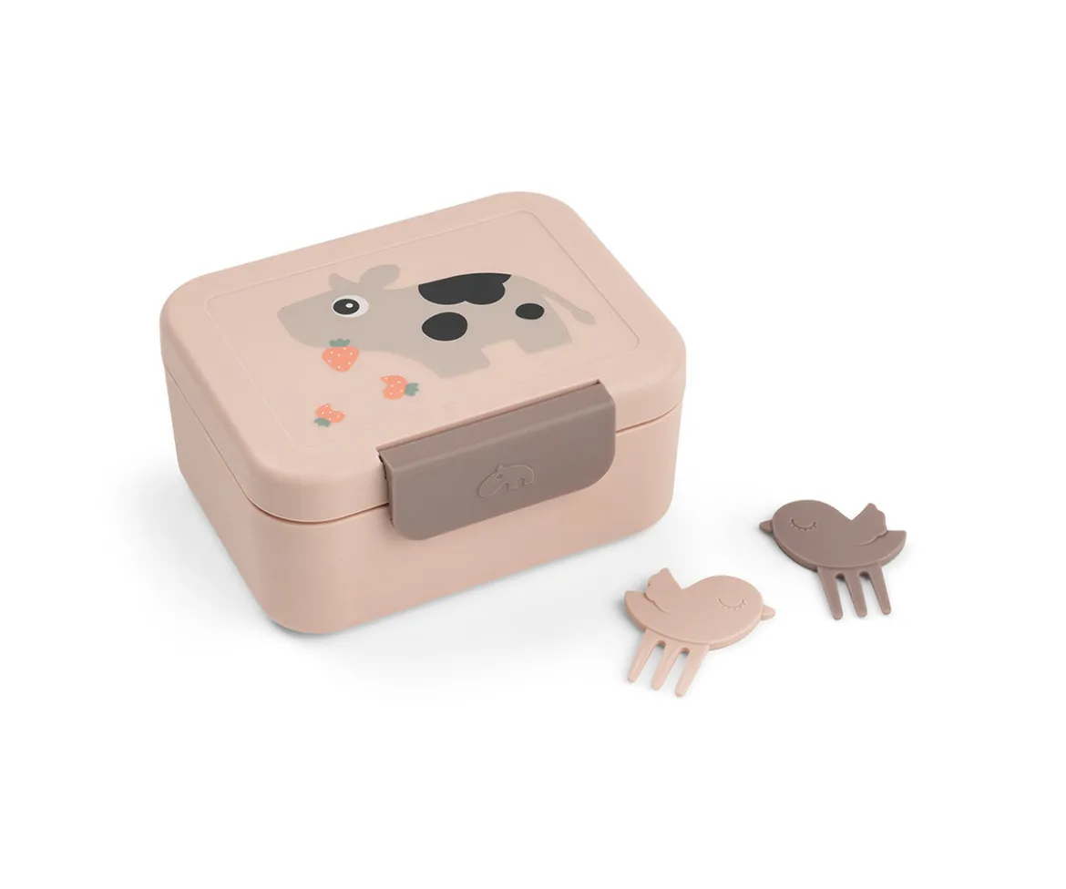 Caja de Almuerzo Pequeña + 2 Mini Tenedeores Tiny Farm Powder