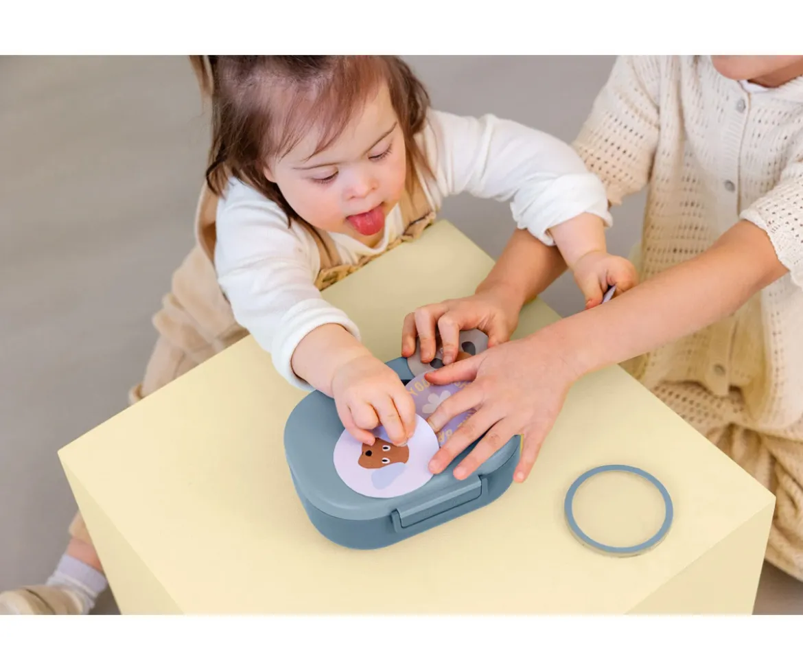 Caja de Almuerzo Style & Snack Pattern Party Blue
