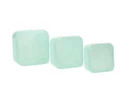 3 Cajas Almuerzo Aqua Glitter Turquoise