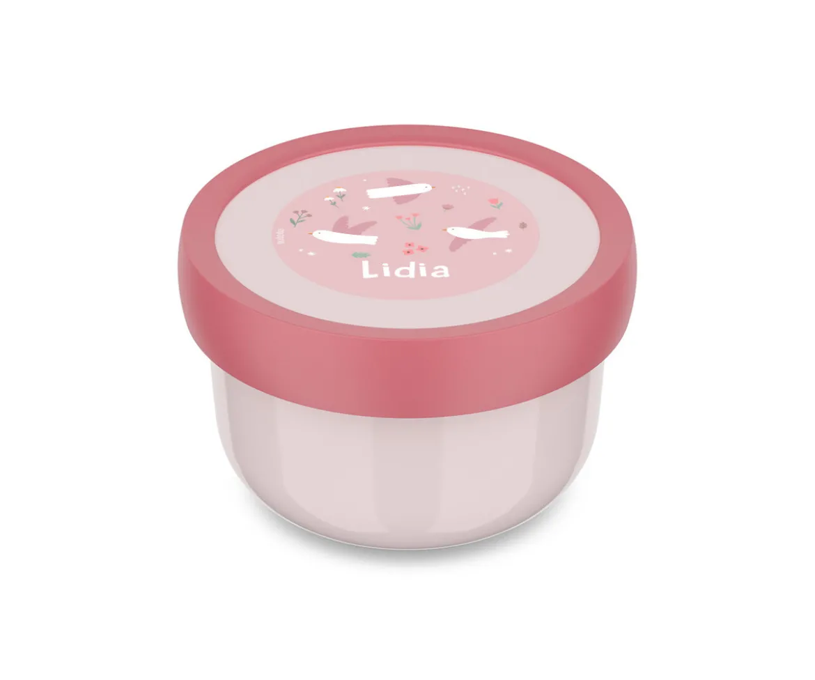 Cajita para Fruta Personalizada Campus Cool Pink Blossom Birds