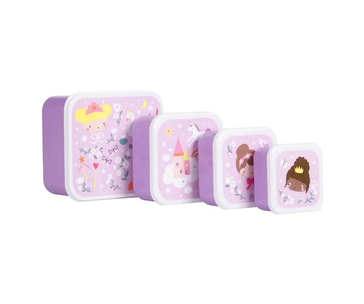 4 Cajitas Almuerzo y Snacks Princesas