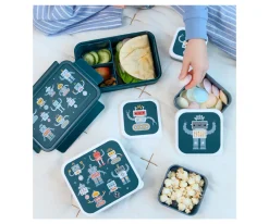 4 Cajitas Almuerzo y Snacks Robots