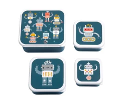 4 Cajitas Almuerzo y Snacks Robots