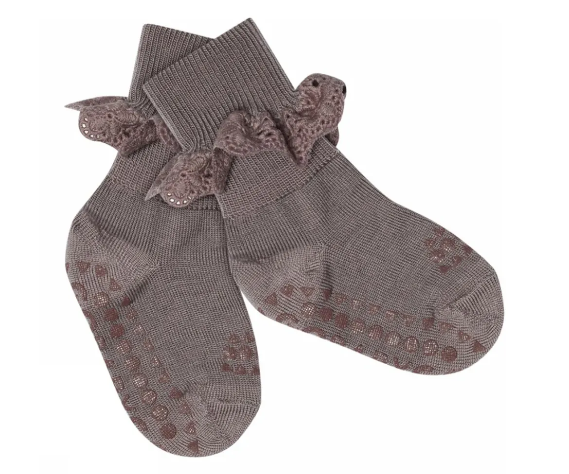 Calcetines Suela Antideslizante Lana Merino Dark Purple Dove
