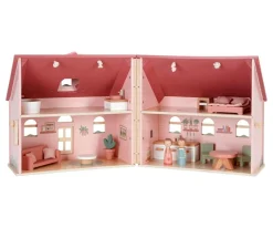 Casa de Muñecas de Madera Portable