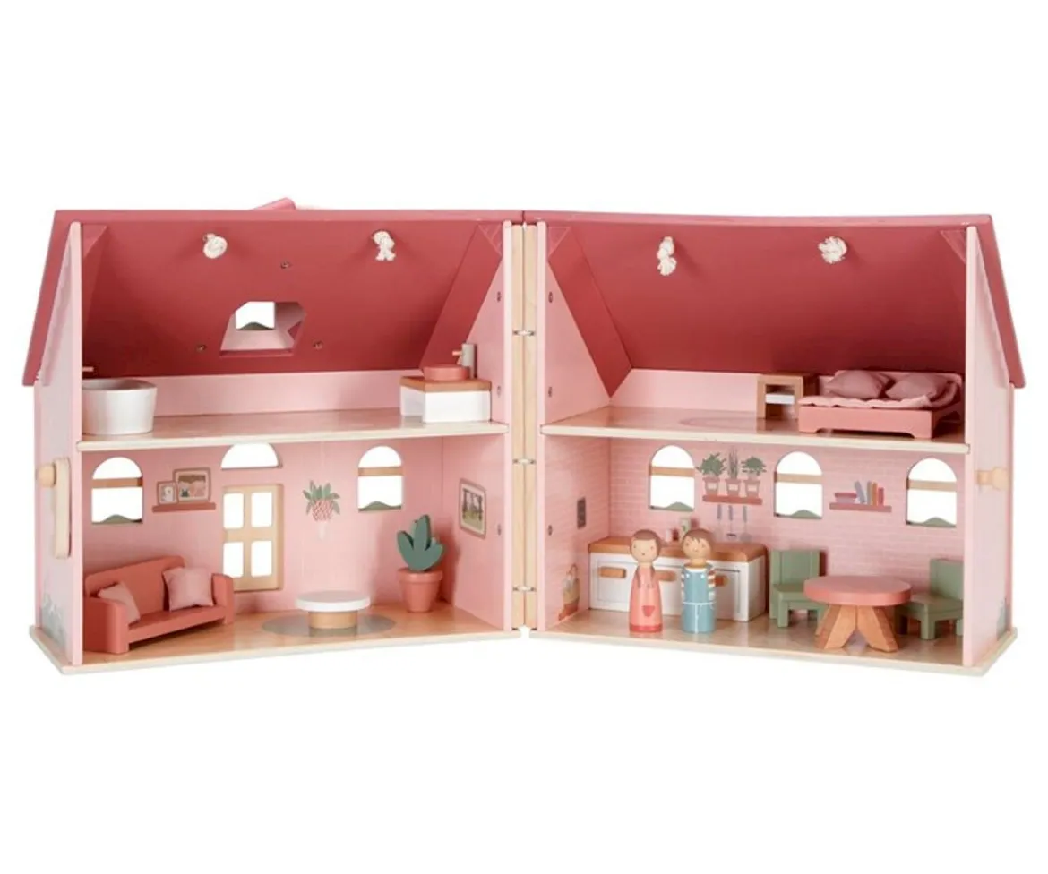 Casa de Muñecas de Madera Portable