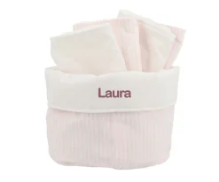 Cesta con secababitas Dorset Rosa Personalizable