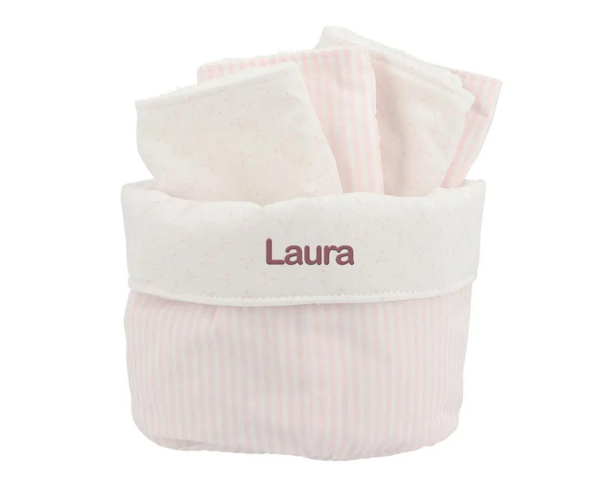 Cesta con secababitas Dorset Rosa Personalizable