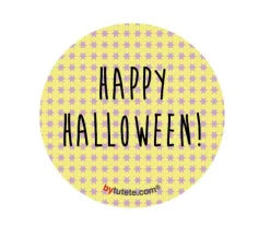 1 Chapa Halloween Yellow Stars