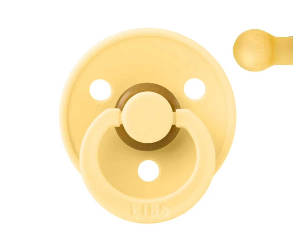 Chupete BIBS Colour Round Pale Butter en Bolsita