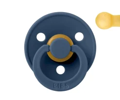 Chupete BIBS Colour Round Steel Blue en Bolsita
