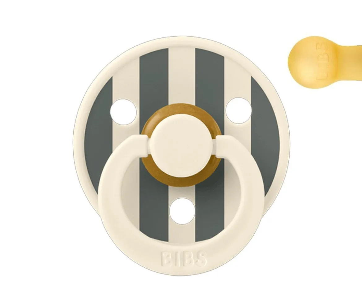 Chupete BIBS Studio Colour Round Ivory/Pine en Bolsita
