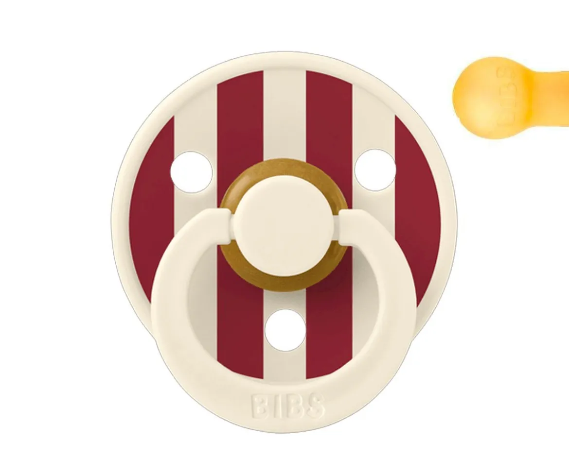 Chupete BIBS Studio Colour Round Ivory/Ruby en Bolsita