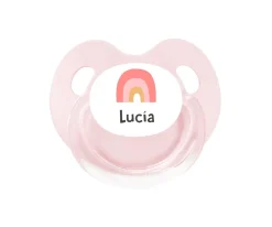 Chupete Personalizado Retro Arcoíris Rosa