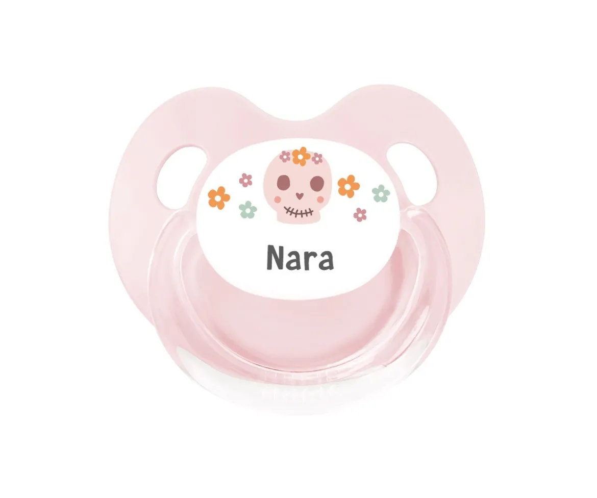 Chupete Personalizado Retro Calavera Flores