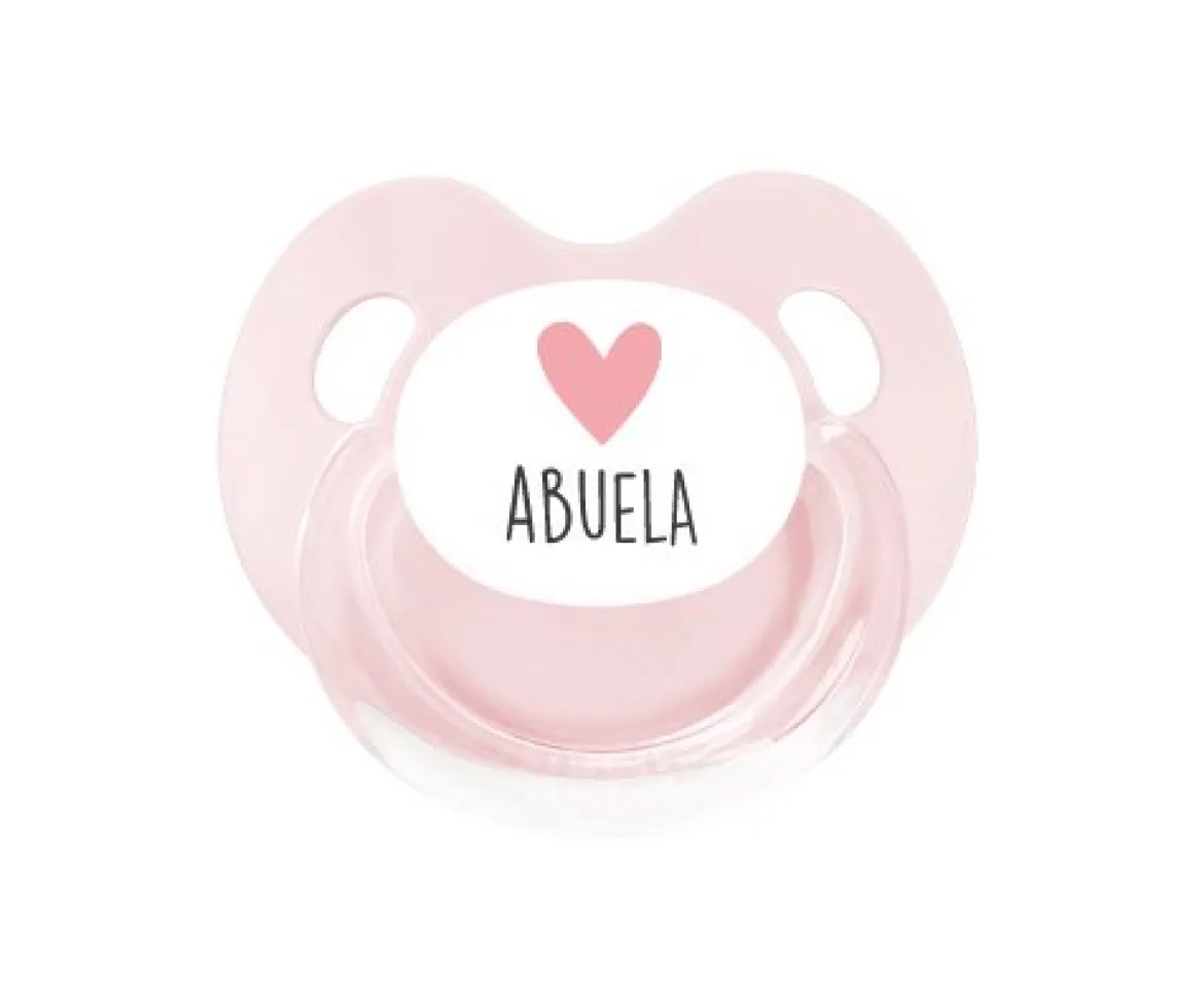 Chupete Retro Rosa Corazón Abuela