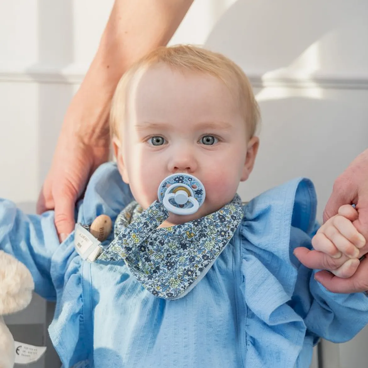 Chupetero BIBS Liberty Chamomile Lawn Baby Blue