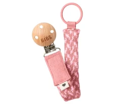 Chupetero BIBS Trenzado Dusty Pink/Baby Pink