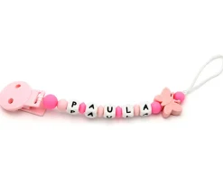 Chupetero Silicona Personalizado Mariposa Fucsia