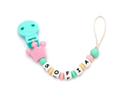 Chupetero Silicona Personalizado Princess Pink