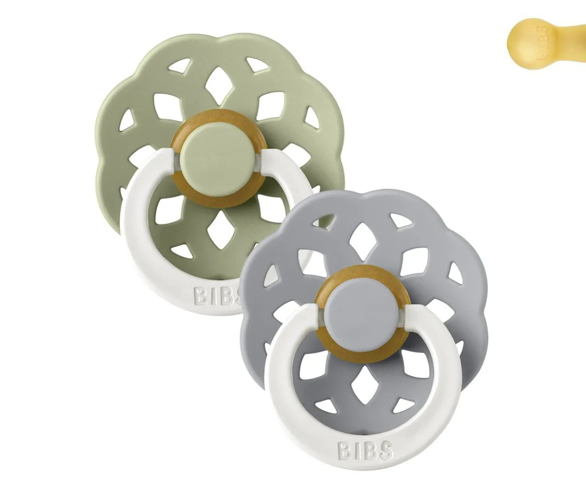 2 Chupetes BIBS Boheme Nocturnos Sage/Cloud