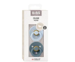 2 Chupetes BIBS Colour Anatómica Baby Blue/Petrol