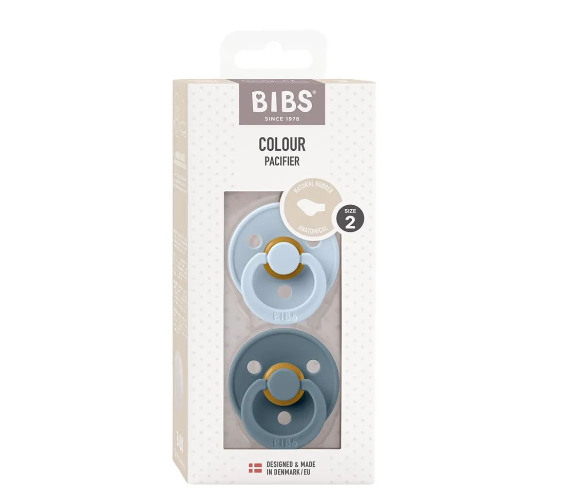 2 Chupetes BIBS Colour Anatómica Baby Blue/Petrol