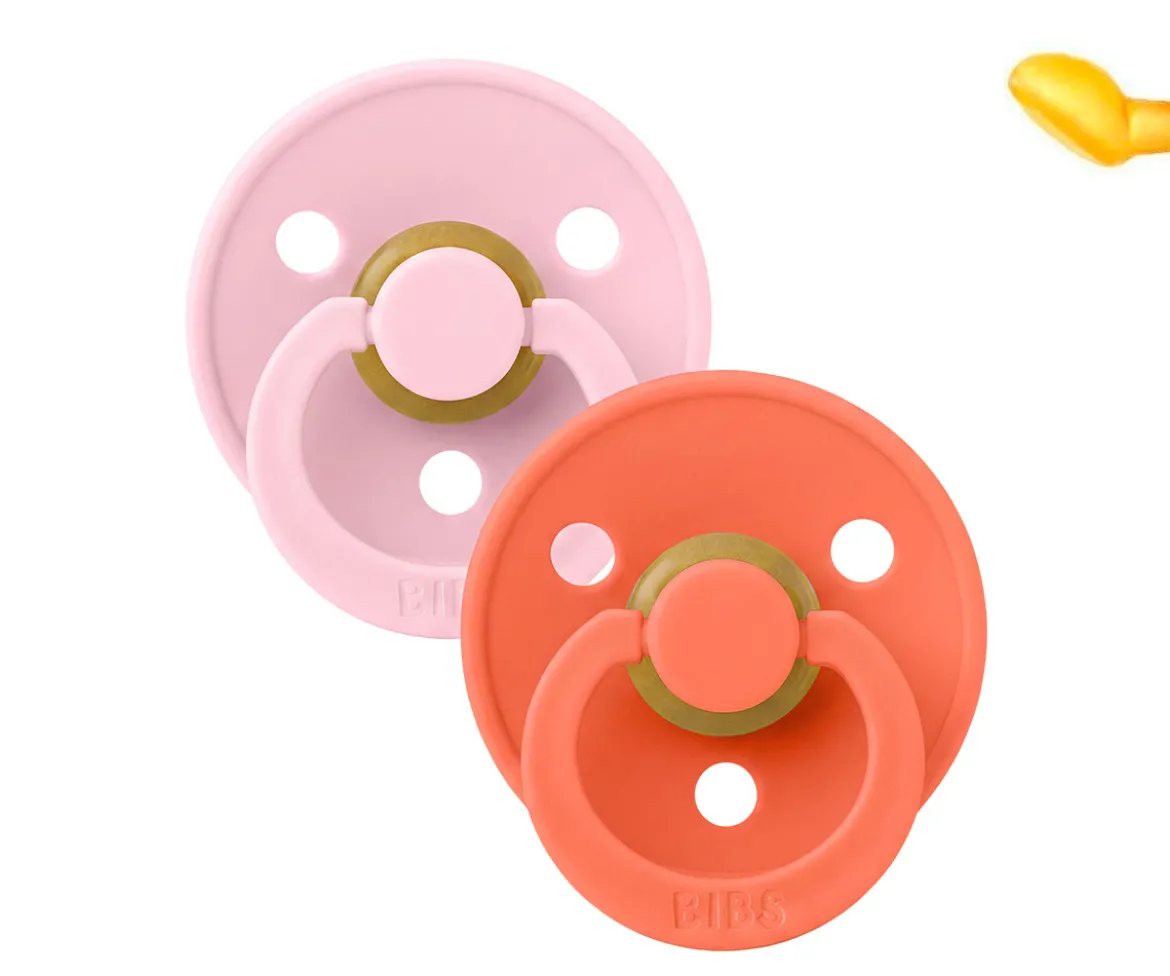 2 Chupetes BIBS Colour Anatómica Baby Pink/Tango