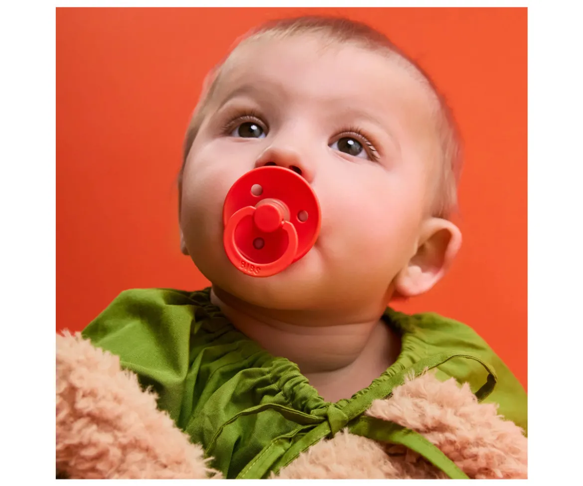 2 Chupetes BIBS Colour Anatómica Baby Pink/Tango