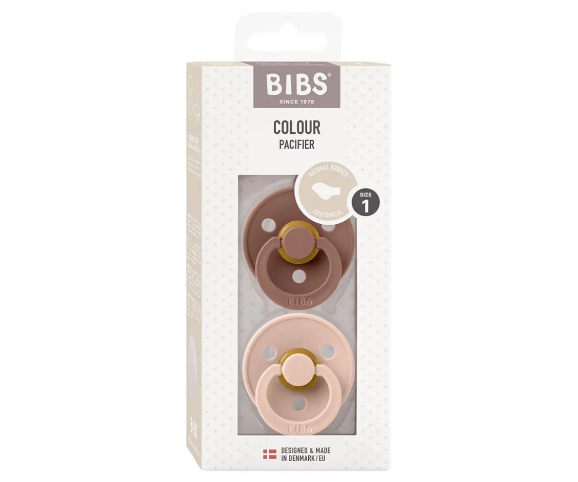 2 Chupetes BIBS Colour Anatómica Blush/Woodchuck